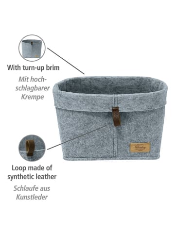 Wenko 2-delige set: opbergmanden "Feli" grijs - (B)30 x (H)19 x (D)18 cm