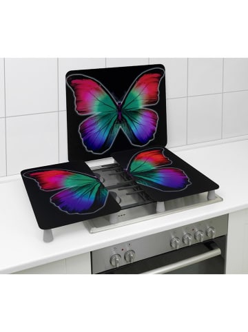 Wenko 2er-Set: Herdabdeckplatten in Schwarz/ Bunt - (L)30 x (B)52 cm