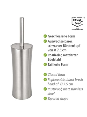 Wenko Toiletborstelgarnituur "Pieno" zilverkleurig - (H)37,5 cm