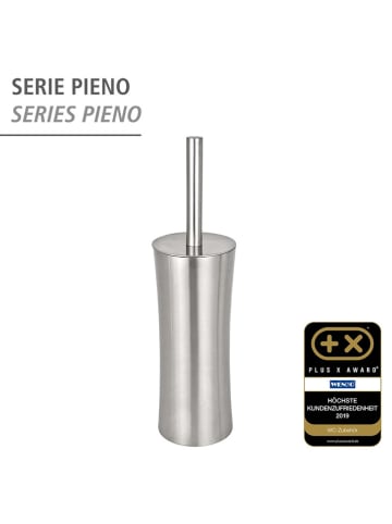 Wenko Toiletborstelgarnituur "Pieno" zilverkleurig - (H)37,5 cm