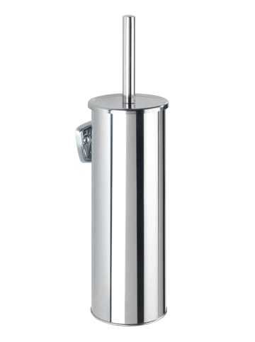 Wenko Toiletborstelgarnituur "Basic" zilverkleurig - (H)37,5 cm