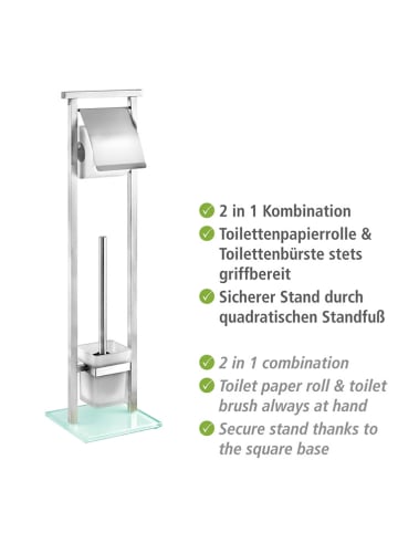 Wenko Toiletborstelgarnituur "Debar" zilverkleurig - (H)73 cm