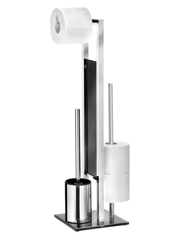 Wenko Toiletborstelgarnituur "Rivalta" zilverkleurig - (H)70 cm