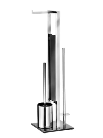Wenko Toiletborstelgarnituur "Rivalta" zilverkleurig - (H)70 cm