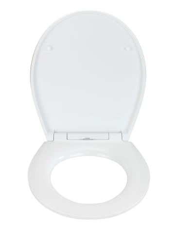 Wenko Easyclose-toiletbril "Frog News" wit/groen
