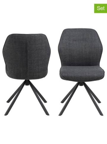AC Design Krzesła (2 szt.) "Aura" w kolorze antracytowym - 61,5 x 88,5 x 51 cm