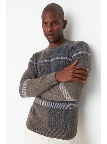 trendyol Sweter w kolorze szarobrązowym