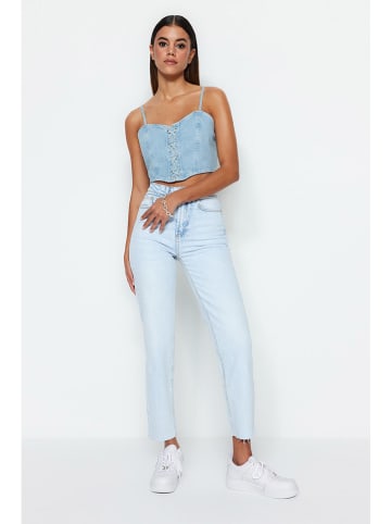 trendyol Dżinsy - Mom fit - w kolorze błękitnym