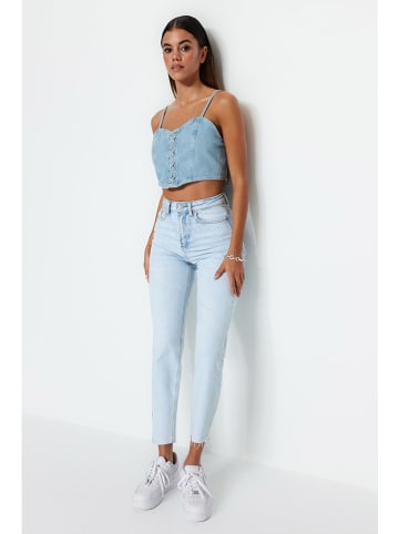 trendyol Dżinsy - Mom fit - w kolorze błękitnym