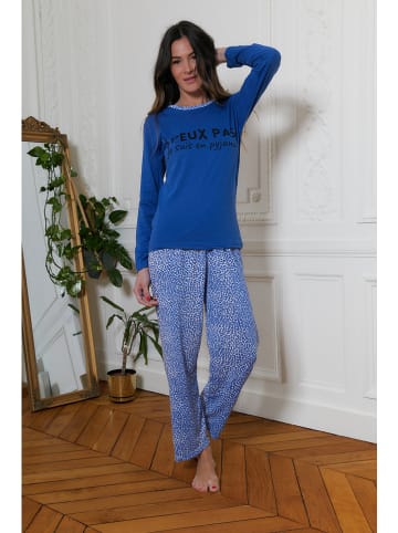 Just for Victoria Pyjama "Lea" blauw/wit