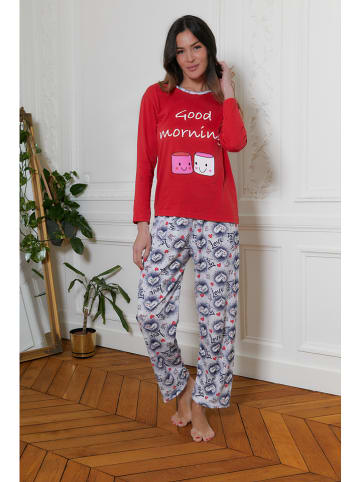 Just for Victoria Pyjama "Tova" in Rot/ Dunkelblau