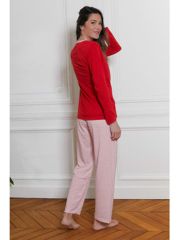 Just for Victoria Pyjamabroek "Rina" rood/wit