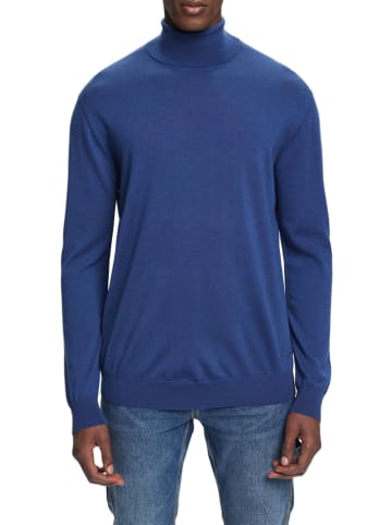 ESPRIT Wollrollkragenpullover in Blau