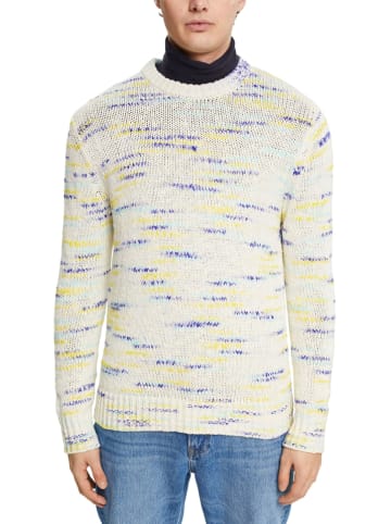 ESPRIT Pullover in Blau/ Gelb/ Weiß