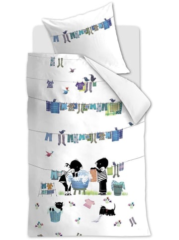 FIEP Renforcé-Bettwäsche-Set "Wasdag" in Weiß/ Bunt
