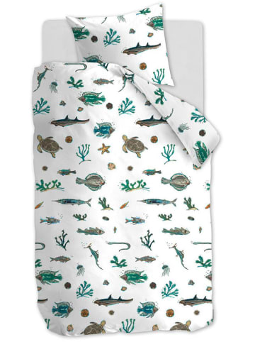 Hanneke de Jager Renforcé beddengoedset "Deep the Sea" wit/groen