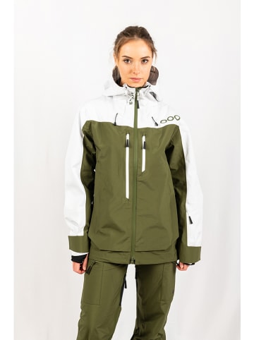 Ecoon Ski-/Snowboardjacke in Khaki/ Weiß