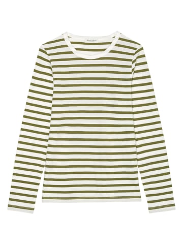 Marc O'Polo Longsleeve in Weiß/ Khaki