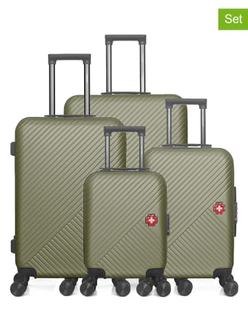 SWISS KOPPER 4tlg. Hardcase-Trolleyset "Spiez" in Khaki