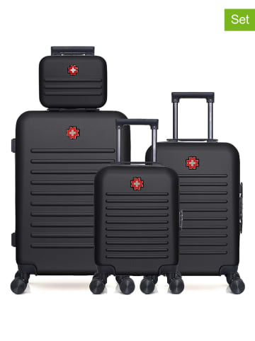 SWISS KOPPER 4tlg. Hardcase-Trolleyset "Wil" in Schwarz