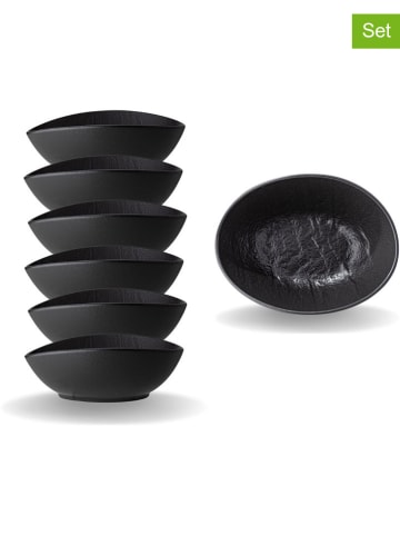 Wilmax 6-delige set: kommetjes zwart - (L)8 x (B)6 cm