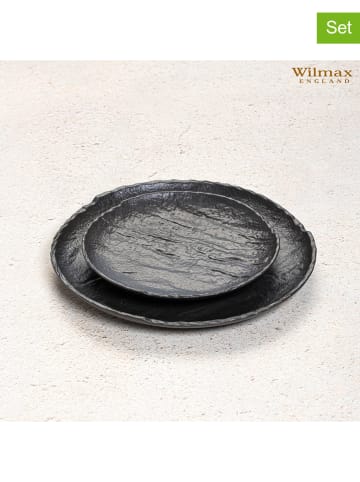 Wilmax 6-delige set: dessertborden zwart - Ø 15,5 cm