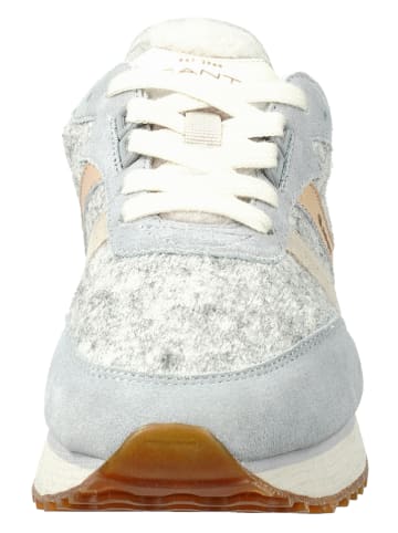 GANT Footwear Leder-Sneakers "Bevinda" in Weiß/ Hellblau/ Orange