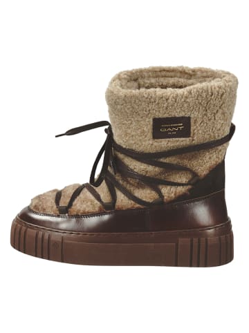 GANT Footwear Skórzane kozaki zimowe "Snowmont" w kolorze brązowym