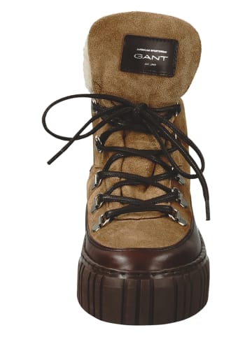 GANT Footwear Leren winterboots "Snowmont" bruin/beige