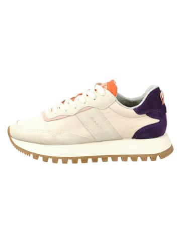 GANT Footwear Skórzane sneakersy "Caffay" w kolorze beżowo-fioletowo-białym