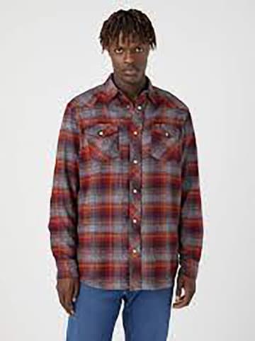 Wrangler Koszula - Regular fit - w kolorze bordowo-szarym
