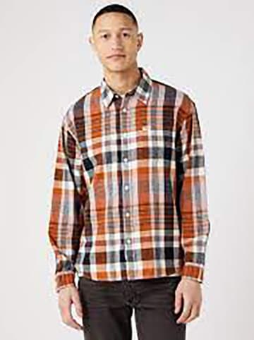 Wrangler Hemd - Regular fit - in Orange/ Schwarz