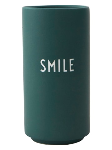 Design Letters Wazon "Smile" w kolorze ciemnozielonym - wys. 11 x Ø 5,5 cm
