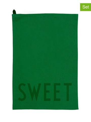 Design Letters 2-delige set: theedoeken groen - (L)60 x (B)40 cm
