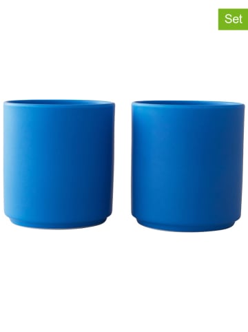 Design Letters 2-delige set: koffiebekers "The mute Collection" blauw - 250 ml