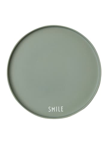 Design Letters Talerz śniadaniowy "Smile" w kolorze zielonym - Ø 21,5 cm