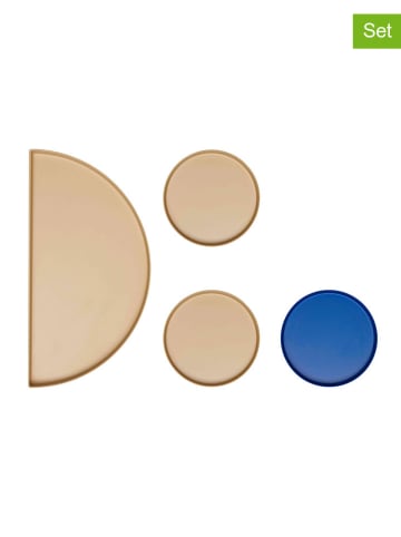 Design Letters 4-częściowy zestaw półmisków w kolorze niebiesko-beżowym