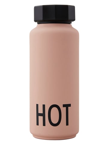 Design Letters Butelka termiczna "Hot" w kolorze jasnoróżowym - 500 ml