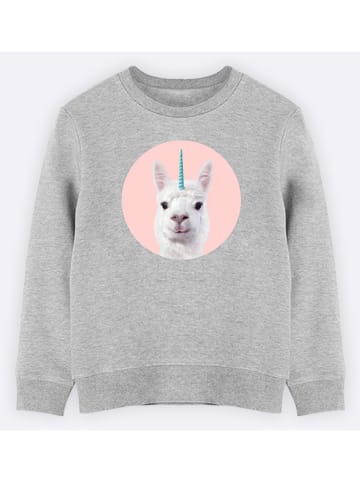 WOOOP Sweatshirt "Alpaca Unicorn" grijs
