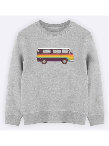 WOOOP Sweatshirt "Rainbow Van" in Grau