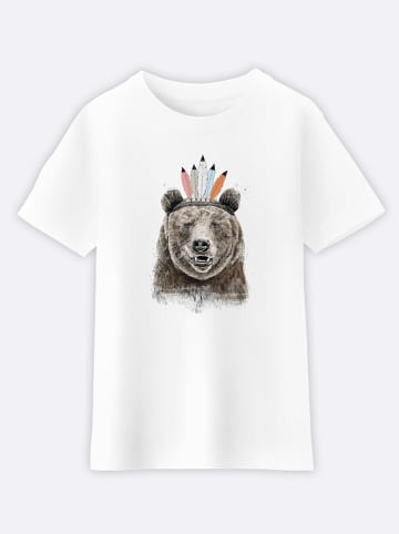 WOOOP Shirt "Festival Bear" in Weiß