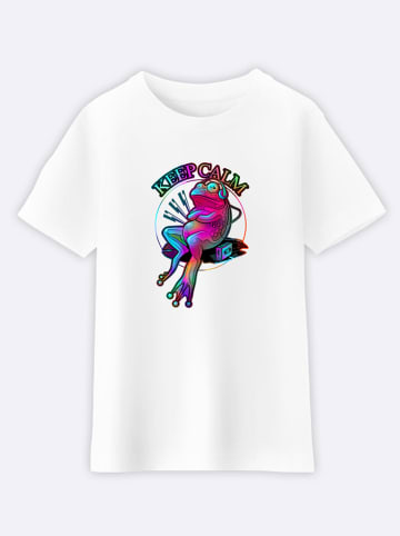 WOOOP Shirt "Frog keep calm" in Weiß