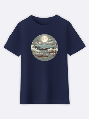 WOOOP Koszulka "Ocean meets Sky" w kolorze granatowym