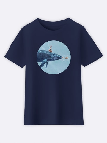 WOOOP Shirt "Party Whale" donkerblauw