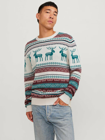 Jack & Jones Sweter "Xmas Snowball" w kolorze biało-błękitnym