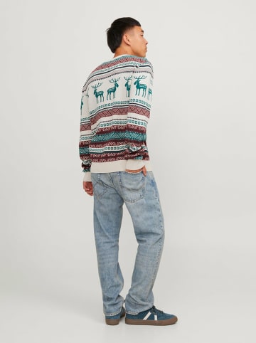 Jack & Jones Pullover "Xmas Snowball" in Weiß/ Hellblau