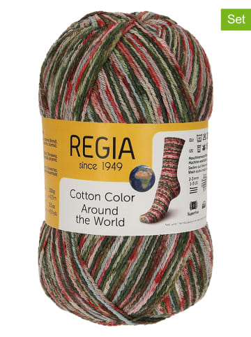 Regia 5er-Set: Baumwoll-Mixgarne "Cotton Color" in Bunt - 5x 100 g
