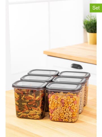 Violeta Home 6-delige set: voorraadcontainers antraciet - 1,15 l