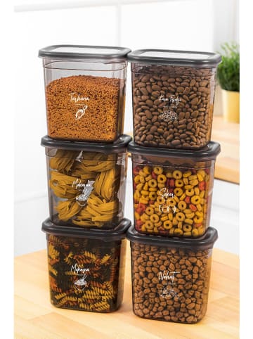 Violeta Home 6-delige set: voorraadcontainers antraciet - 1,15 l