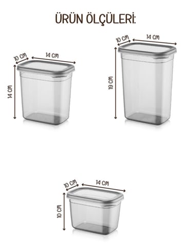 Violeta Home 6-delige set: voorraadcontainers antraciet